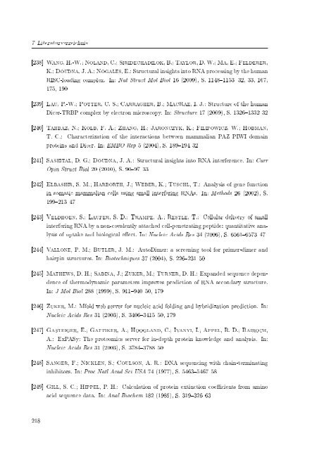 Biochemische Charakterisierung der siRNA-vermittelten Erkennung ...