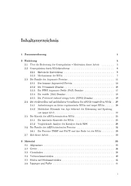 Biochemische Charakterisierung der siRNA-vermittelten Erkennung ...