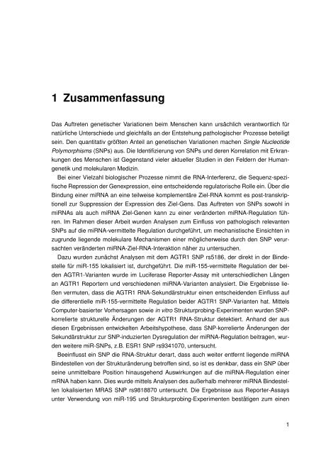 Mechanistische Analysen zu Krankheits-korrelierten SNPs in ...