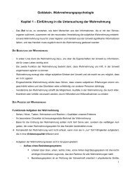 Goldstein. Wahrnehmungspsychologie Kapitel 1 â EinfÃ¼hrung in die ...