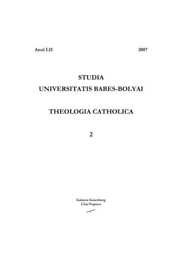 STUDIA UNIVERSITATIS BABES-BOLYAI THEOLOGIA CATHOLICA 2