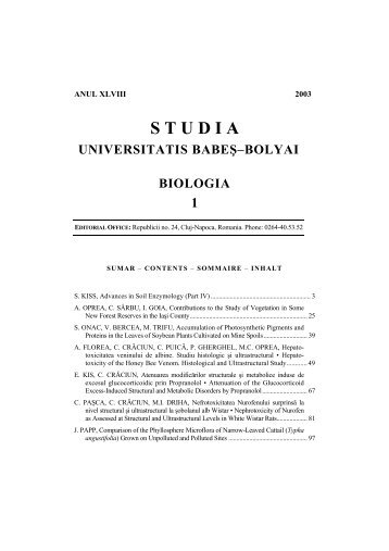 STUDIA UNIVERSITATIS Babes-Bolyai