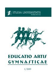 educatio artis gymnasticae - STUDIA UNIVERSITATIS Babes-Bolyai