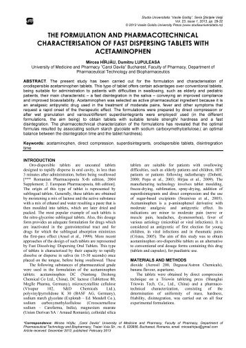 the formulation and pharmacotechnical characterisation of fast ...