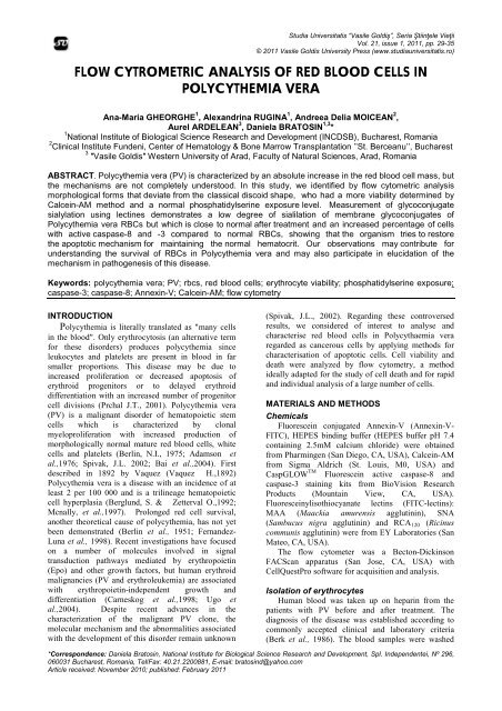 flow cytrometric analysis of red blood cells in polycythemia vera