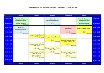 Stundenplan 1. Semester SS 13