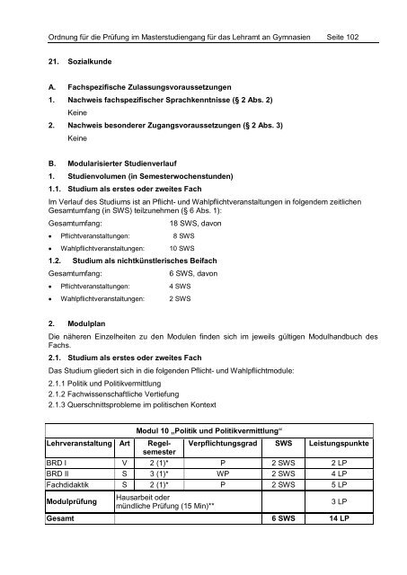 PrÃ¼fungsordnung Master of Education - StudienbÃ¼ros des ...