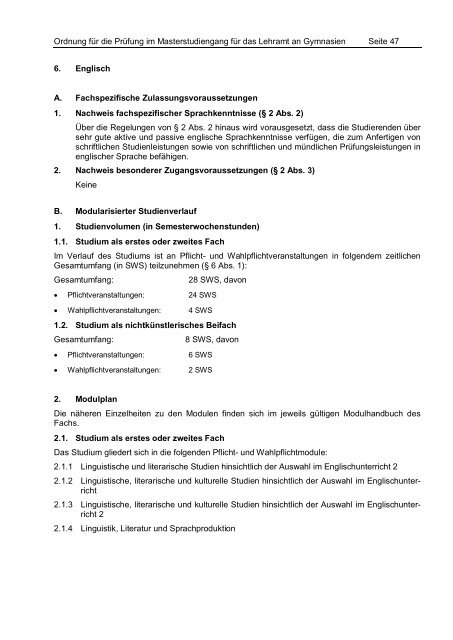 PrÃ¼fungsordnung Master of Education - StudienbÃ¼ros des ...