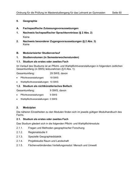 PrÃ¼fungsordnung Master of Education - StudienbÃ¼ros des ...