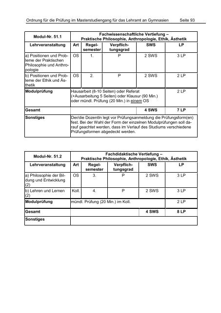 PrÃ¼fungsordnung Master of Education - StudienbÃ¼ros des ...