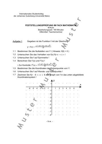 M uster M uster M uster - Internationales Studienkolleg Mainz ...