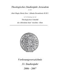 Kult und Kultur - Theologisches Studienjahr Jerusalem