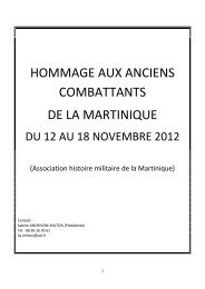 HOMMAGE AUX ANCIENS COMBATTANTS DE LA MARTINIQUE