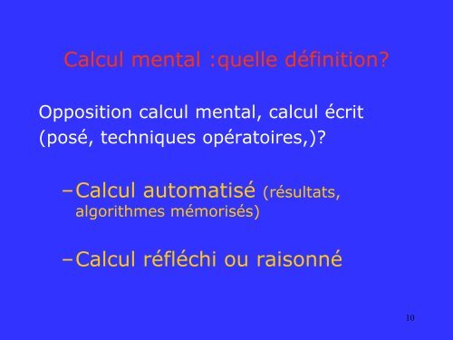 Calcul mental