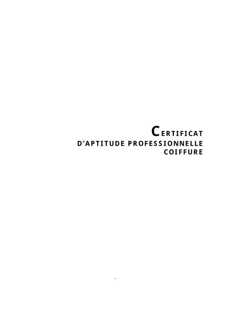 Certificat D Aptitude Professionnelle Coiffure