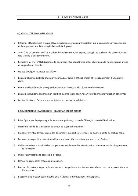 CCF de PSE en Bac PRO et Ã©valuations intermÃ©diaires CAP et BEP