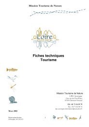 TÃ©lÃ©charger les fiches techniques tourisme - loirenature