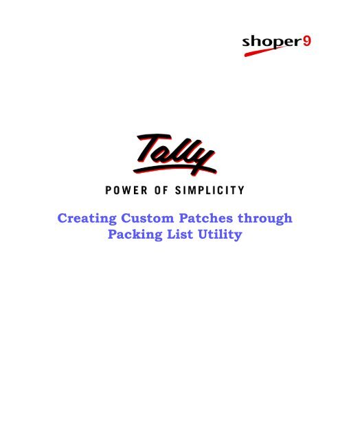 Creating Custom Patches - Tally