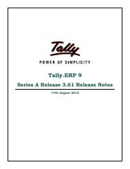 Tally.ERP 9 Series A Release Notes