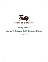 Tally.ERP 9 Series A Release Notes
