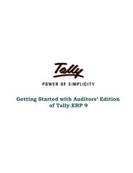 Getting Started with Auditors' Edition of Tally.ERP 9