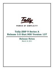 Tally.ERP 9 Series A Release 3.0 Stat.900 Version 137