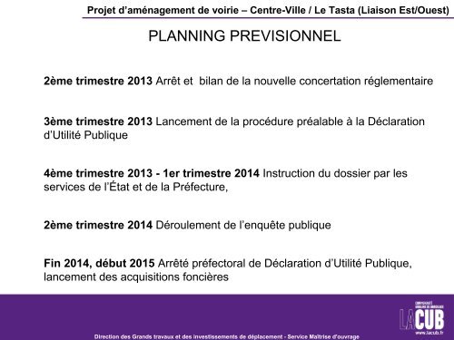 Projet d'amÃ©nagement de voirie â Centre-Ville / Le Tasta