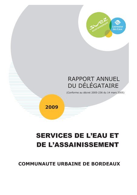 service de l'eau - Participation de la CUB et de ses communes - Cub