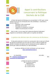 La Ronde des Quartiers - Participation de la CUB et de ses ...