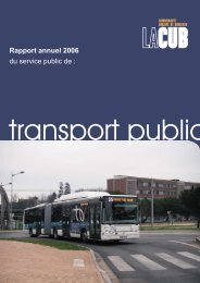 Rapport annuel 2006 du service public de : - Participation de la CUB ...