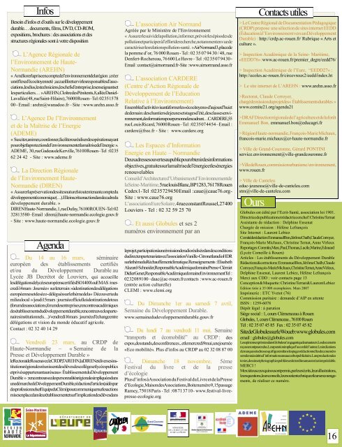 Le numÃ©ro spÃ©cial du journal Globules - Arehn