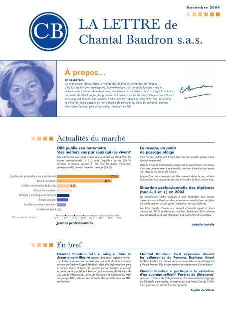 Newsletter Novembre 2004 - Chantal Baudron