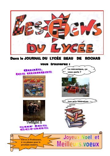 JOURNAL LYCEE NÂ° 1 pdf - LycÃ©e Professionnel Beau de Rochas