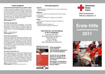 Erste Hilfe Ausbildungstermine 2011 - Drk Altkreis Luebbecke