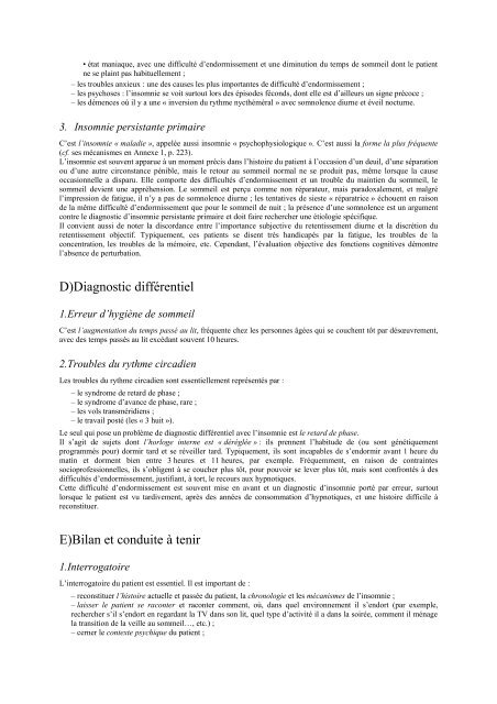 Item 43 Troubles du sommeil de l'enfant et de l'adulte