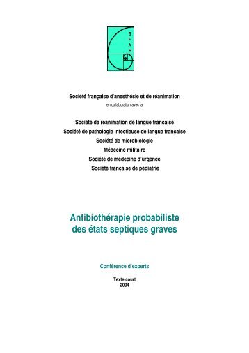 Antibiothérapie probabiliste des états septiques graves - Infectiologie