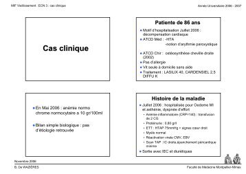 Cas clinique - Faculté de médecine de Montpellier