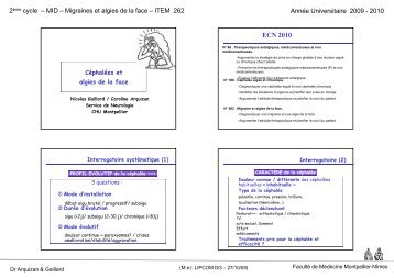 ITEM 262… - Faculté de médecine de Montpellier