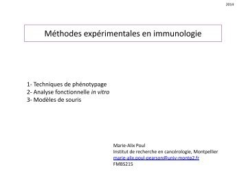 Méthodes expérimentales en immunologie