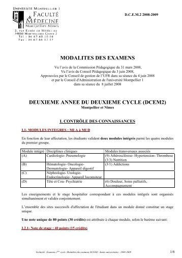 D2 - Faculté de médecine de Montpellier