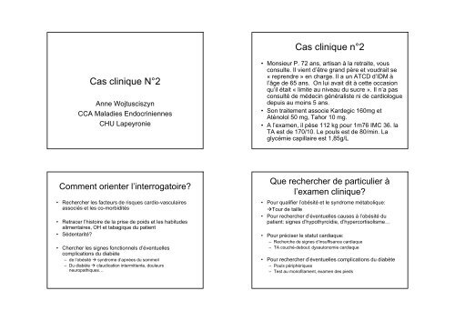 Cas clinique N°2 Cas clinique n°2