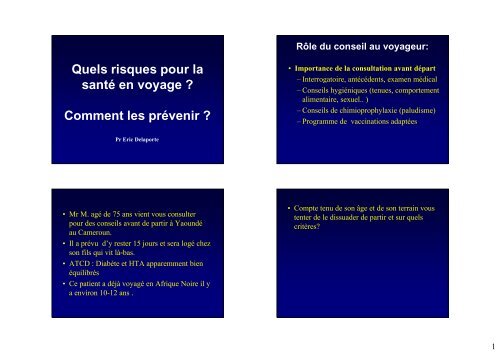 Quels risques pour la santé en voyage ? Comment les prévenir ? p