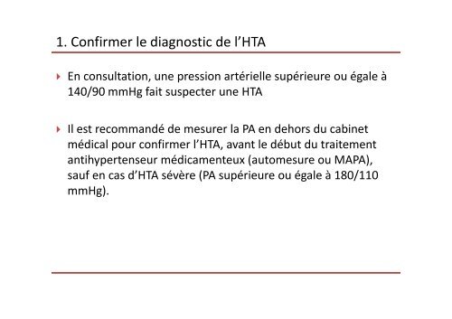 Hypertension artérielle Nouvelles recommandations ? - Faculté de ...