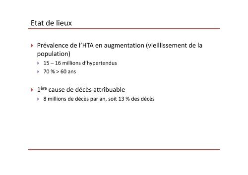 Hypertension artérielle Nouvelles recommandations ? - Faculté de ...