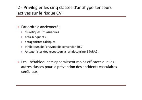 Hypertension artérielle Nouvelles recommandations ? - Faculté de ...