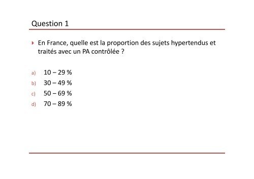 Hypertension artérielle Nouvelles recommandations ? - Faculté de ...