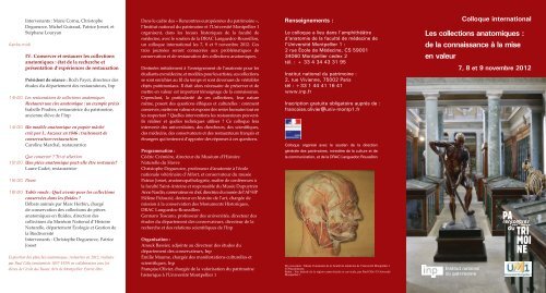 Les collections anatomiques : de la connaissance à la mise en ... - Inp