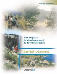 Plan rÃ©gional de dÃ©veloppement du territoire public Bas-Saint-Laurent