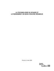 La technologie du sciage et le rendement en bois d'oeuvre rÃ©sineux