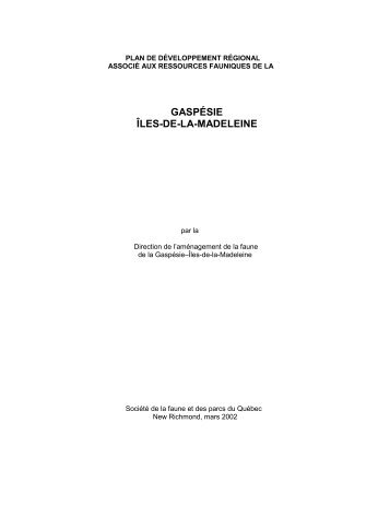 plan de dÃ©veloppement rÃ©gional associÃ© aux ressources fauniques ...